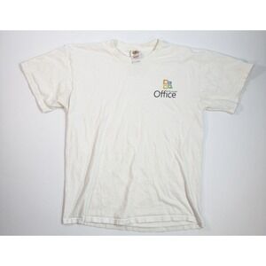 Vintage Microsoft Office T Shirt Large White Barcode Graphic Tee